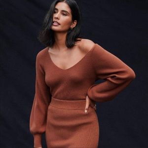 Abercrombie Puff Sleeve Sweater Orange-Spice